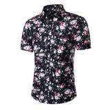 Dot-Print Casual Shirts for Summer Short Sleeve Regular Formal Clothing Men's Office Button Up Blouses Mart Lion DC09 4XL  Fit 75-83Kg 