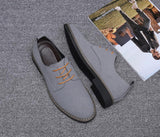 Men's Casual Lace-up Shoes Suede Leather Light Driving Flats Classic Outdoor Oxfords Mart Lion   