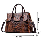 Women Handbag Genuine Leather Bags Crocodile Luxury Handbags Designer Crossbody Female Retro Tote Handbags Mart Lion   