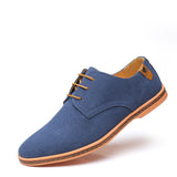 Suede Leather Men's Walking Shoes Oxford Casual Classic Sneakers Footwear Dress Driving Flats Mart Lion Blue 6 