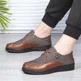 Men's Casual Dress Shoes Classic Lace-up Leather Casual Oxford Flats Footwear Loafers Mart Lion Brown 38 