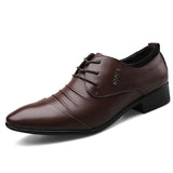 Oxford Shoes Men's Dress Formal Pointed Toe Wedding Dress Designer Loafers Mart Lion 8808-Brown 38 