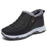 Cotton-Padded Shoes Winter Fleece-Lined Thickened Couple Snow Boots Warm Cotton Boots Mart Lion GM909 Black 38 