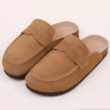 Men's Suede Mules Cork Clogs Platform Sandals Clogs Slippers Outdoor Soft Heeled With Arch Support MartLion   