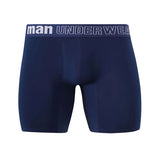 Men's Boxer Shorts Mid Waist Panty Underwear Seamless Bamboo Fiber Boxers Open Crotch Panties MartLion Navy Blue M 