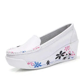 Women's shoes summer shake out Single The nurse's white and platform Breathable hollow MartLion 351  white 40 