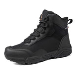 Fujeak Men's Desert Boots Outdoor Non-slip Tactical Combat Motorcycle Ankle Safety Work Shoes Hiking Mart Lion Black 39 