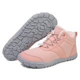 Zero Drop Men Barefoot Waterproof Winter Snow Hiking Thermal Fur Boots Wide toe Box Sneakers Men's Shoes MartLion Pink(36-42) 46 