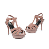 Summer Women's Sandals Buckle Leather Open Toe Elegant Shoes Party Wedding MartLion   