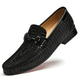 Men's Loafers Shoes Slip-ons Leather Casual Homme Hombre MartLion Black 37 