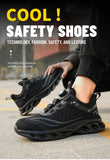 Automatic Lace Up Safety Shoes Men's Puncture Proof Anti-smashing Steel Toe Working Boots Indestructible Sneakers MartLion   