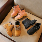 Yellow Boots for Children Breathable Suede Leather Kids Platform Ankle Casual Infantil MartLion   