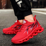  Red Shoes Men's Casual Sneakers Mesh Breathable Running Trainers Sports Lightweight Vulcanize MartLion - Mart Lion