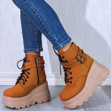 Design Women High Heels Punk Gothic Female Motorcycle Boots Platform Women Boots Wedges Ankle Boots MartLion