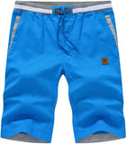 Casual Shorts Soft Sweatpants men's Breathable Clothing Twill Pants Elastic Summer Clothes Drawstring Mart Lion Lakeblue 32 