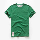 Men's Solid T-shirt Cotton t shirt Men Causal O-neck Basic shirt Male MartLion Green20 M 