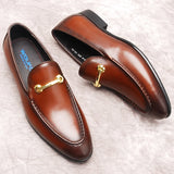 Loafers Men Shoes Wedding Dress Burgundy Black Man Shoe  Leather Shoes Men MartLion   