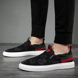 Spring Summer Shoes Men's Canvas Casual Breathable Butterfly Print Luxury Cool Black Skateboard Slip-on Loafers Mart Lion   