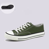 Summer Men's Flats Shoes All Black White Red Casual Canvas Sneakers Lace-Up High Top MartLion green low top Women 35 