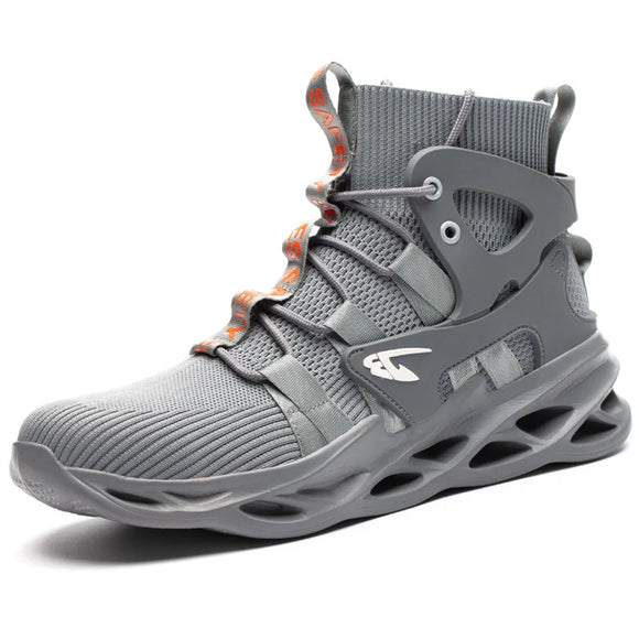 Safety Boots Men's Indestructible Work Shoes Anti-smashing Steel Toe Working Puncture Proof Sneakers MartLion grey 36 