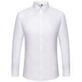 Men's Dress Shirt Regular Fit Non Iron Mulberry Silk Cotton Without Pocket Gentleman's Business Long Sleeve Easy Care Shirts MartLion   