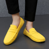 Suede Leather Penny Peas Loafers Men's Women Boys Driving Shoes Moccasins Slip on Flats Designer Loafers Pink MartLion   