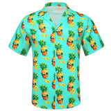Silk Beach Short Sleeve Shirts Men's Blue Green Black White Flamingo Coconut Trees Slim Fit Blouses Tops Barry Wang MartLion 0121 S 