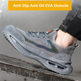 summer breathable work shoes with iron toe anti puncture security work sneakers men's anti-slip Lightweight MartLion   