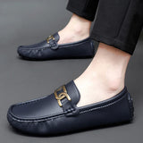 Men's Casual Shoes Breathable Loafers Sneakers Flat Handmade Retro Leisure Loafers MartLion Blue 36 