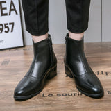 Mid Calf Men's Boots Genuine Leather Shoes Chelsea Dress Warm Winter With Masculina Mart Lion   