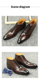 Premium Men's Leather Boots Outdoor Cool Type Luxury Office Handmade Genuine Leather Zipper Shoes MartLion   