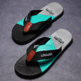 Men's Flip Flops Summer Beach Flip Flops Breathable Casual Beach Slippers Summer Outdoor Slides Mart Lion Black-1 39 