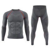 Seamless Underwear Esdy Sports Fitness Yoga Suit Winter Warm Runing Ski Hiking Biker Tactical Long Johns Themal MartLion Grey M 