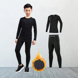 Thermal Underwear Set Boys Girls Winter Warm Long Johns Fast-Dry Thermo Underwear for Kids Lucky Johns Sportswear T-shirt Pants MartLion black with velvet 22 CHINA