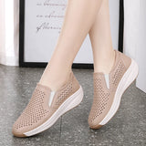 Hollow Elastic Women sneakers Slip Summer Wedges Outsole Ladies Shoes Breathable loafers MartLion   