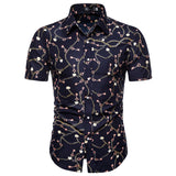 Dot-Print Casual Shirts for Summer Short Sleeve Regular Formal Clothing Men's Office Button Up Blouses Mart Lion DC07 4XL  Fit 75-83Kg 