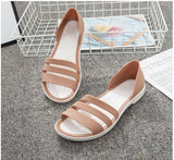 Summer Peep Toe Stappy Women Sandals Shoes Candy Color  Beach Valentine Rainbow Clogs Jelly Flats Mart Lion   