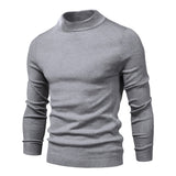 Winter Turtleneck Thick Men's Sweaters Casual Turtle Neck Solid Color Warm Slim Turtleneck Sweaters Pullover Mart Lion MD001-Gray Size S 50-55kg 