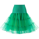 Women's Vintage Tulle Petticoat Underskirt MartLion green M 