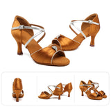 Woman Shoes For Dancing Latin Girls Ballroom Ladies Modern Tango Jazz Practice Salsa Sandals White MartLion   