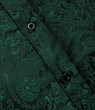 Style Long Sleeve Shirts Men's Luxury Green Paisley Social Dress Shirt Clothing MartLion   