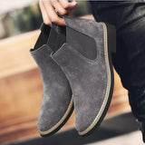 Men's Chelsea Boots Leather Slip Motorcycle boots MartLion   