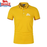 Embroidered Summer Polo Shirt Men Hot Men's Short Sleeve Top  Casual Polo-shirt for Men MartLion Yellow L(60-67)KG 