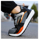 Work shoes with steel toe anti puncture working with protection anti-slip safety sneakers light weight MartLion   