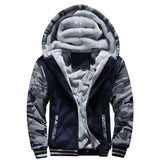 Men's Fleece Jacket Camouflage Thicken Jackets Hooded Coat Winter Long Sleeve Down Coats Casual Streetwear Men's Hoodies MartLion   