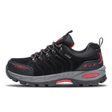 Hiking Shoes Women Men's Outdoor Sports Sneakers Climbing Waterproof Walking Non-slip MartLion Black Red 35 