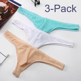 3-Pack Underwear Men's Briefs thong bikini gay Panties G-strings Lingerie Low Waist MartLion   