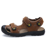 Genuine Leather Beach Sandals Men's Outdoor Casual Shoes Closed Toe Summer Breathable Natural Leather MartLion   