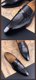Men's Dress Shoes Slip on Black Leather Point Toe Casual Formal for Wedding MartLion   