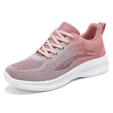 High Appearance Level Thick Sole Increase Mesh Lace-up All Non-slip Breathable Sports Women's Single Shoes MartLion Pink 41 